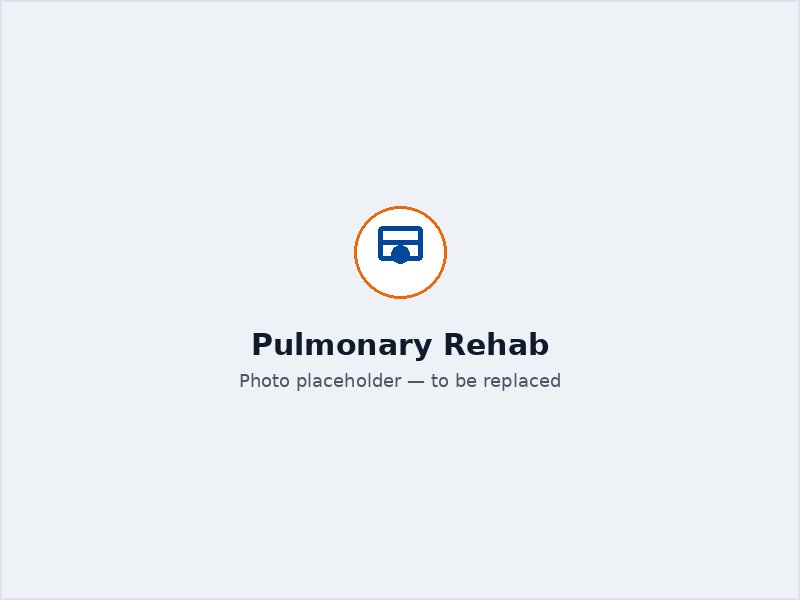 Older adult practising a guided deep breathing exercise during pulmonary rehabilitation